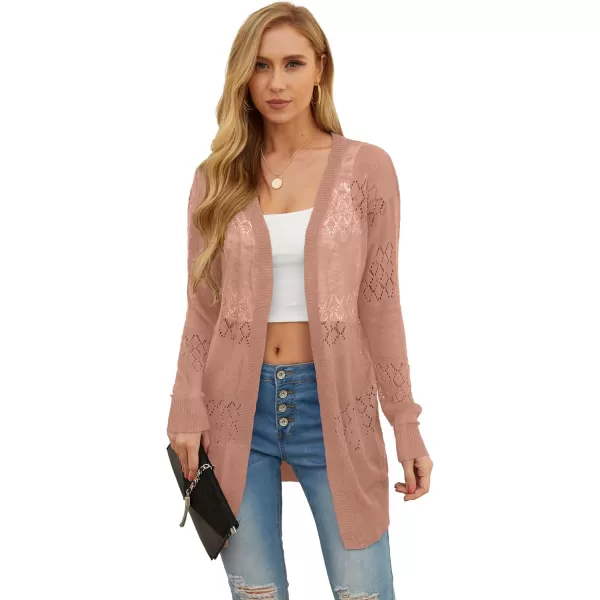 GRECERELLE Women Cardigan Sweaters Lightweight Crochet Long Sleeve Loose Soft Drape Open Front Cardigans Boho Beach Coverups