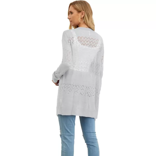 GRECERELLE Women Cardigan Sweaters Lightweight Crochet Long Sleeve Loose Soft Drape Open Front Cardigans Boho Beach Coverups