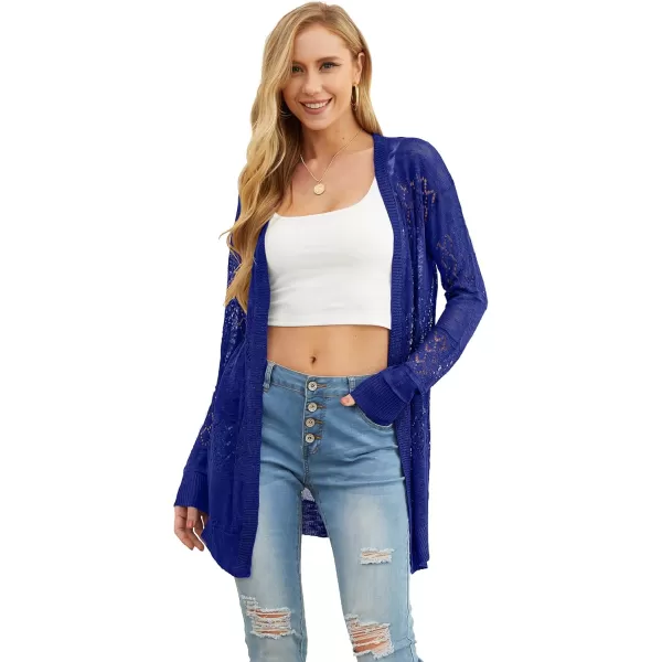 GRECERELLE Women Cardigan Sweaters Lightweight Crochet Long Sleeve Loose Soft Drape Open Front Cardigans Boho Beach Coverups