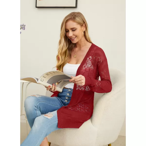 GRECERELLE Women Cardigan Sweaters Lightweight Crochet Long Sleeve Loose Soft Drape Open Front Cardigans Boho Beach Coverups