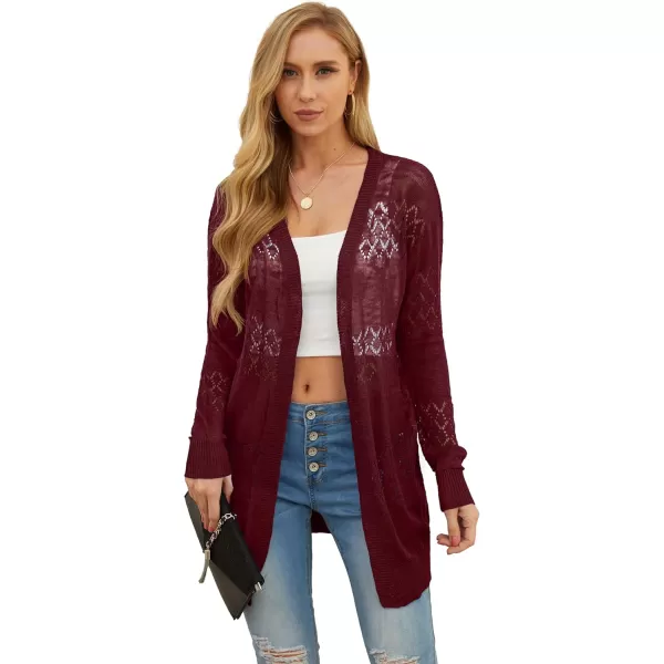 GRECERELLE Women Cardigan Sweaters Lightweight Crochet Long Sleeve Loose Soft Drape Open Front Cardigans Boho Beach Coverups