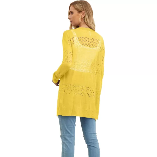 GRECERELLE Women Cardigan Sweaters Lightweight Crochet Long Sleeve Loose Soft Drape Open Front Cardigans Boho Beach Coverups