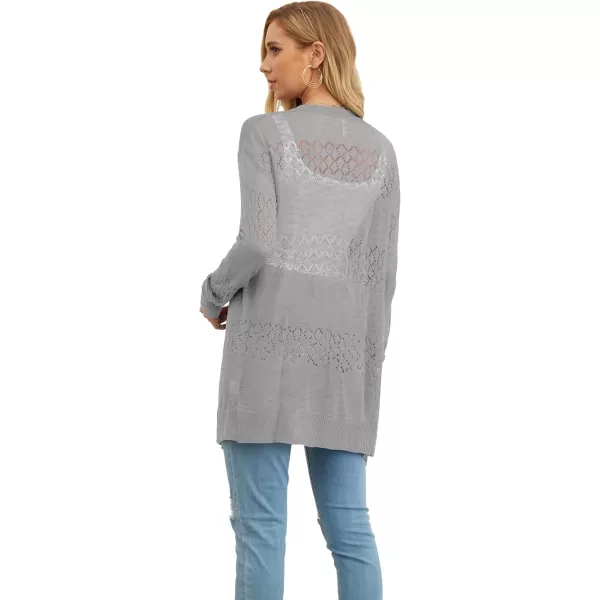GRECERELLE Women Cardigan Sweaters Lightweight Crochet Long Sleeve Loose Soft Drape Open Front Cardigans Boho Beach Coverups