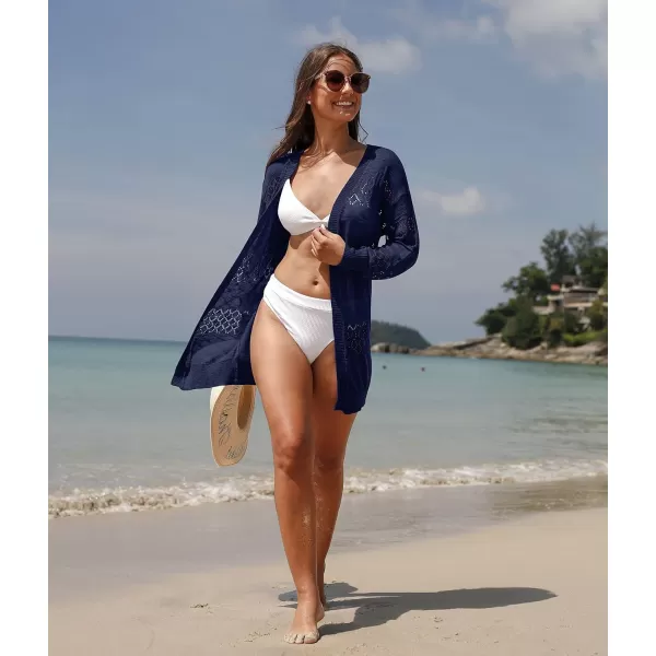 GRECERELLE Women Cardigan Sweaters Lightweight Crochet Long Sleeve Loose Soft Drape Open Front Cardigans Boho Beach Coverups