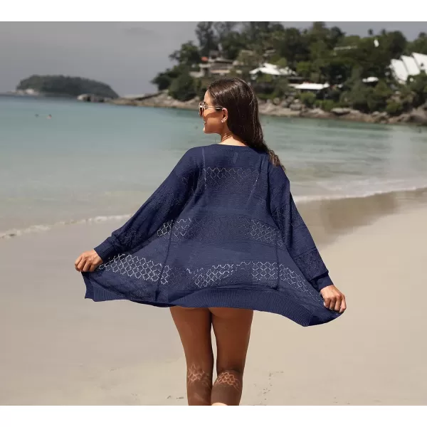 GRECERELLE Women Cardigan Sweaters Lightweight Crochet Long Sleeve Loose Soft Drape Open Front Cardigans Boho Beach Coverups