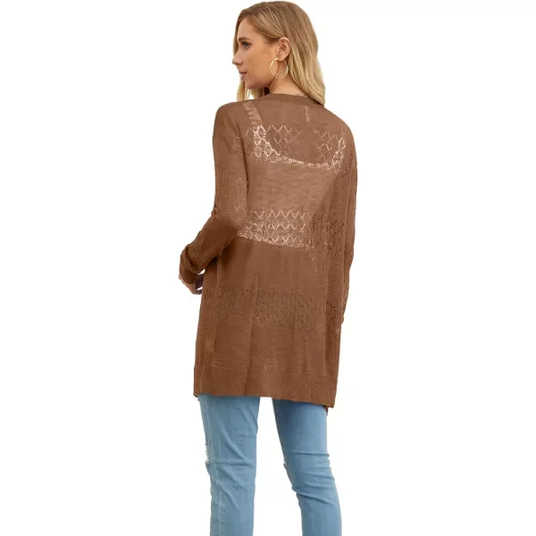 GRECERELLE Women Cardigan Sweaters Lightweight Crochet Long Sleeve Loose Soft Drape Open Front Cardigans Boho Beach Coverups