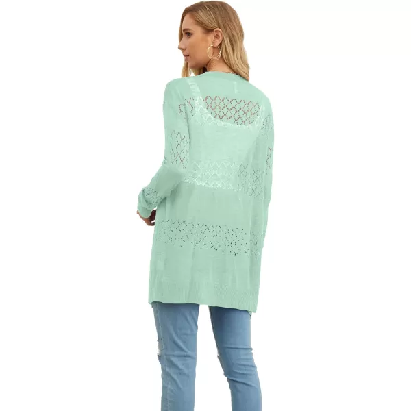 GRECERELLE Women Cardigan Sweaters Lightweight Crochet Long Sleeve Loose Soft Drape Open Front Cardigans Boho Beach Coverups