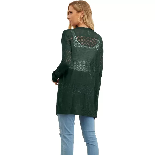 GRECERELLE Women Cardigan Sweaters Lightweight Crochet Long Sleeve Loose Soft Drape Open Front Cardigans Boho Beach Coverups