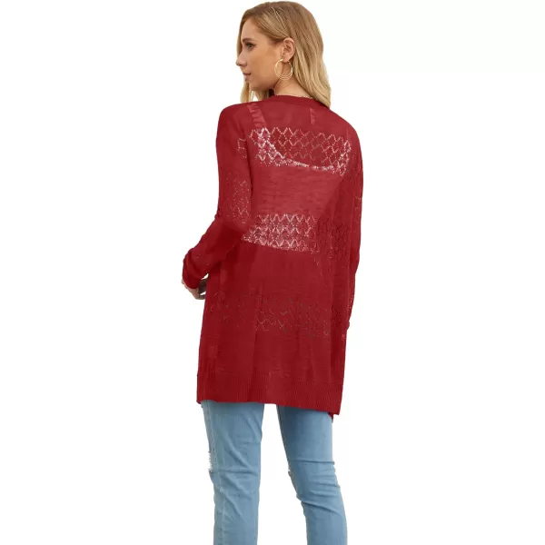 GRECERELLE Women Cardigan Sweaters Lightweight Crochet Long Sleeve Loose Soft Drape Open Front Cardigans Boho Beach Coverups
