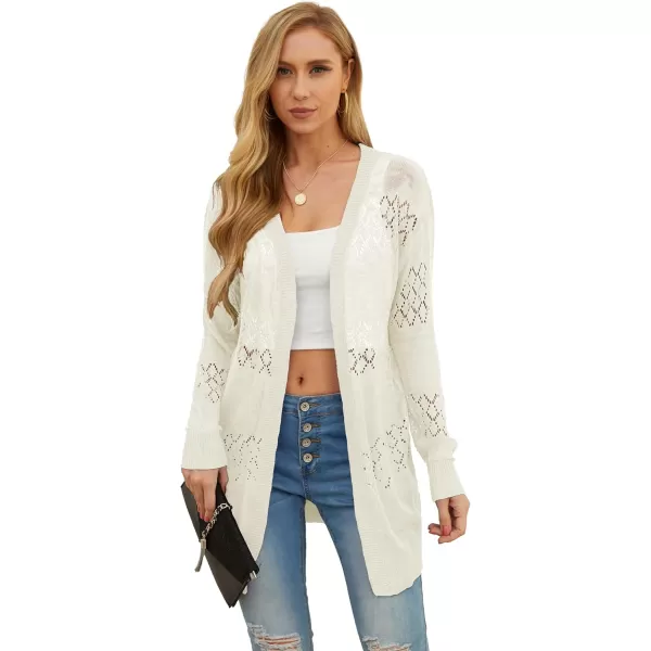 GRECERELLE Women Cardigan Sweaters Lightweight Crochet Long Sleeve Loose Soft Drape Open Front Cardigans Boho Beach Coverups