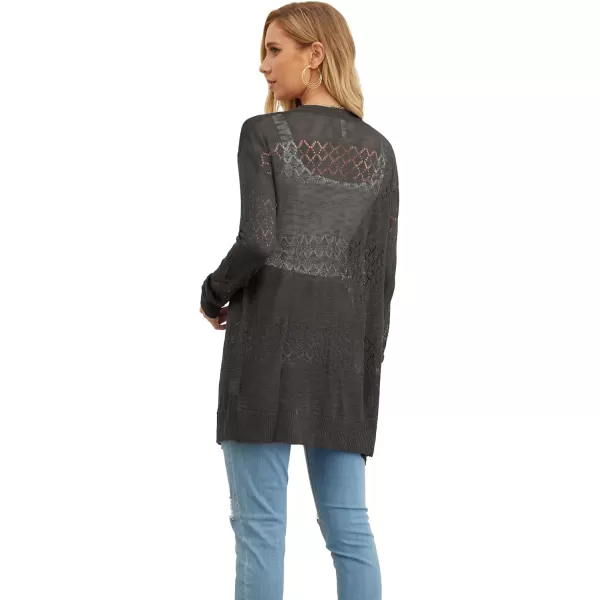 GRECERELLE Women Cardigan Sweaters Lightweight Crochet Long Sleeve Loose Soft Drape Open Front Cardigans Boho Beach Coverups