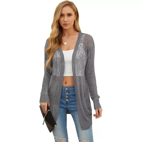 GRECERELLE Women Cardigan Sweaters Lightweight Crochet Long Sleeve Loose Soft Drape Open Front Cardigans Boho Beach Coverups
