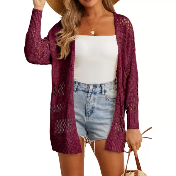GRECERELLE Womens 2024 Summer Crochet Cardigan Sweaters Long Sleeve Boho Oversized Open Front Outwear