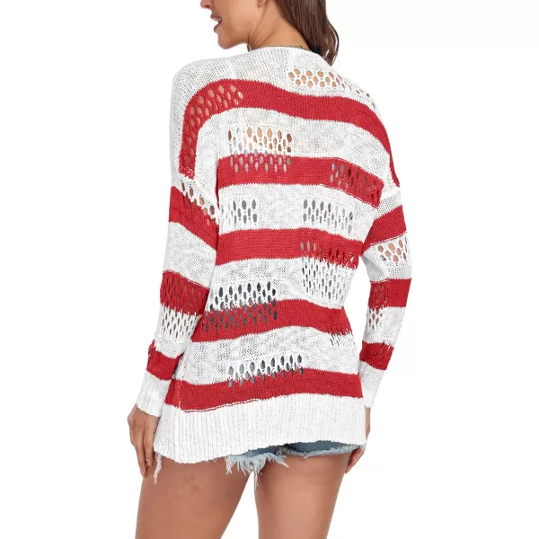 GRECERELLE Womens 2024 Summer Crochet Cardigan Sweaters Long Sleeve Boho Oversized Open Front Outwear