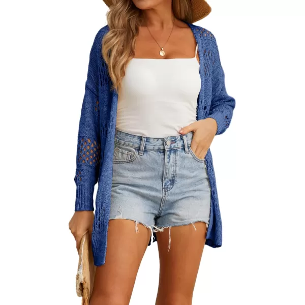 GRECERELLE Womens 2024 Summer Crochet Cardigan Sweaters Long Sleeve Boho Oversized Open Front Outwear