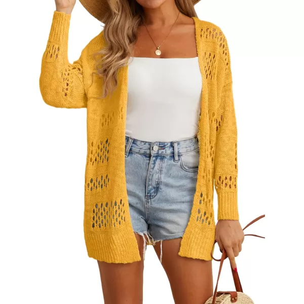 GRECERELLE Womens 2024 Summer Crochet Cardigan Sweaters Long Sleeve Boho Oversized Open Front Outwear