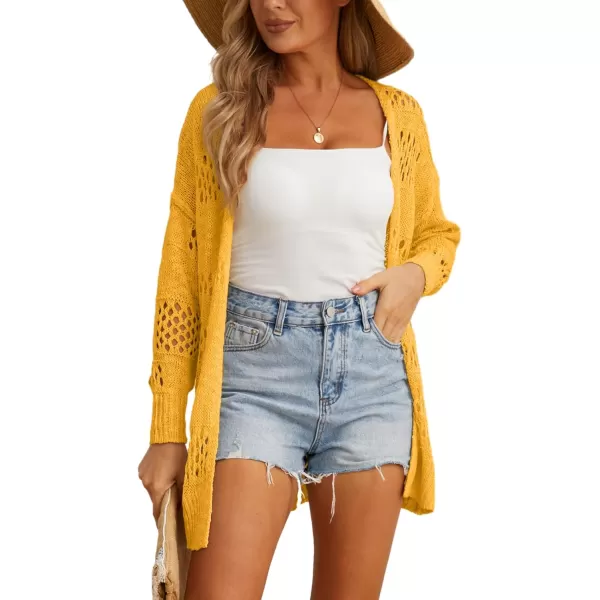GRECERELLE Womens 2024 Summer Crochet Cardigan Sweaters Long Sleeve Boho Oversized Open Front Outwear