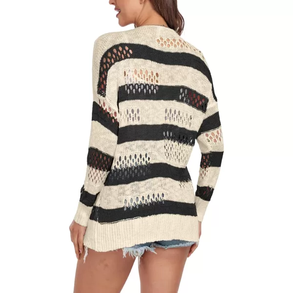 GRECERELLE Womens 2024 Summer Crochet Cardigan Sweaters Long Sleeve Boho Oversized Open Front Outwear