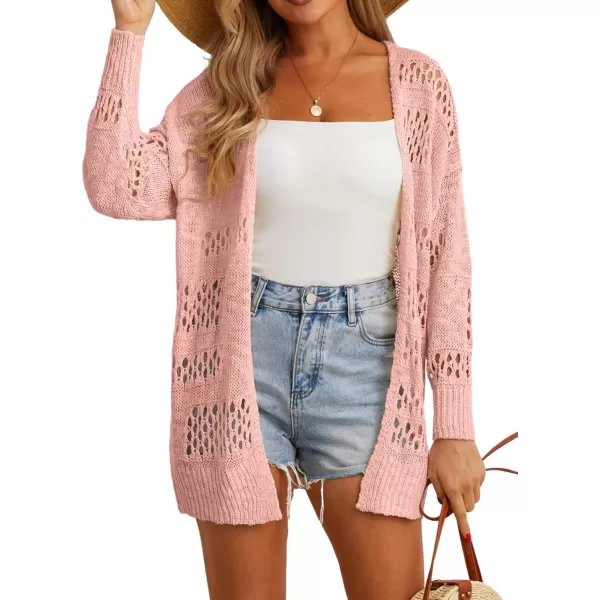 GRECERELLE Womens 2024 Summer Crochet Cardigan Sweaters Long Sleeve Boho Oversized Open Front Outwear