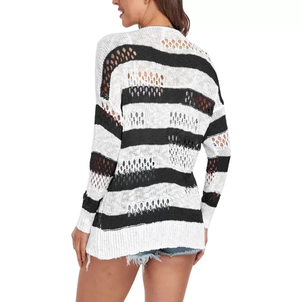 GRECERELLE Womens 2024 Summer Crochet Cardigan Sweaters Long Sleeve Boho Oversized Open Front Outwear