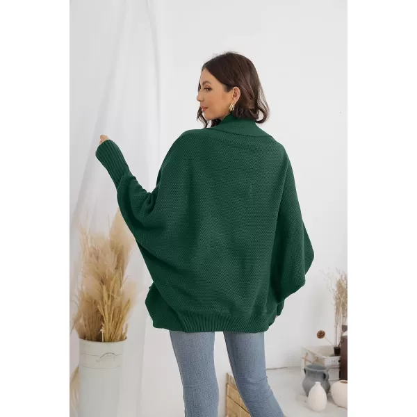 GRECERELLE Womens Batwing Sleeve Loose Open Front Casual Cardigan Long Sleeve Oversized Shawl Collar Sweater with Pockets