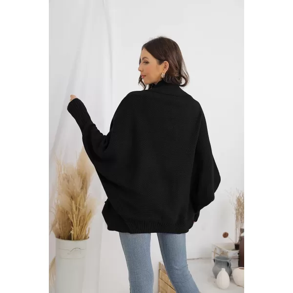 GRECERELLE Womens Batwing Sleeve Loose Open Front Casual Cardigan Long Sleeve Oversized Shawl Collar Sweater with Pockets