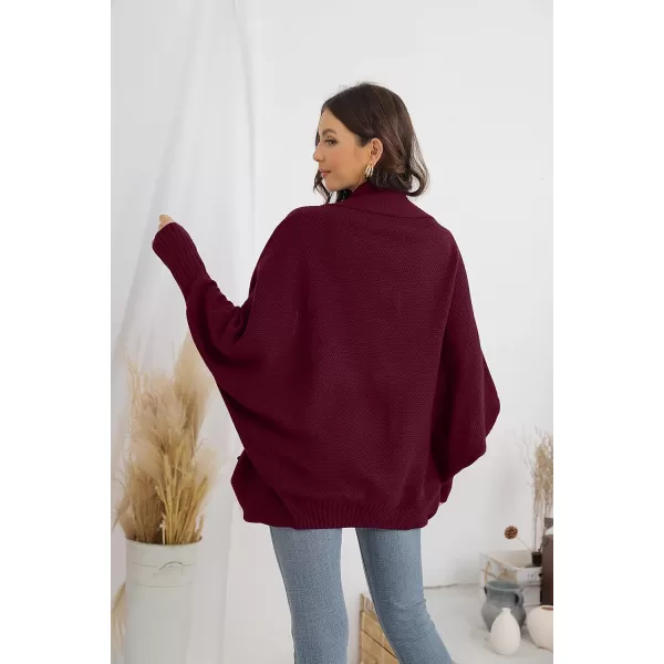 GRECERELLE Womens Batwing Sleeve Loose Open Front Casual Cardigan Long Sleeve Oversized Shawl Collar Sweater with Pockets