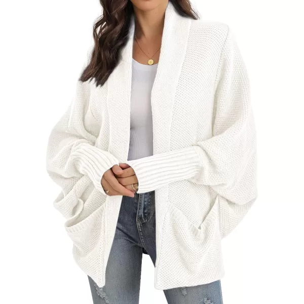 GRECERELLE Womens Batwing Sleeve Loose Open Front Casual Cardigan Long Sleeve Oversized Shawl Collar Sweater with Pockets