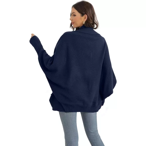 GRECERELLE Womens Batwing Sleeve Loose Open Front Casual Cardigan Long Sleeve Oversized Shawl Collar Sweater with Pockets