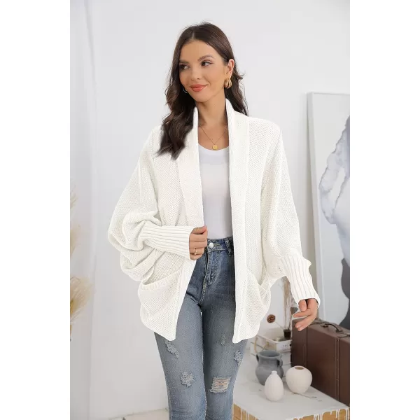 GRECERELLE Womens Batwing Sleeve Loose Open Front Casual Cardigan Long Sleeve Oversized Shawl Collar Sweater with Pockets