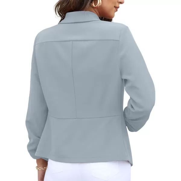 GRECERELLE Women's Blazer Suit Open Front Cardigan 3/4 Sleeve Fitted Jacket Casual Office Cropped Blazer