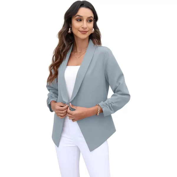 GRECERELLE Women's Blazer Suit Open Front Cardigan 3/4 Sleeve Fitted Jacket Casual Office Cropped Blazer