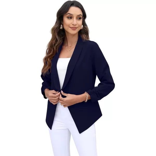 GRECERELLE Women's Blazer Suit Open Front Cardigan 3/4 Sleeve Fitted Jacket Casual Office Cropped Blazer