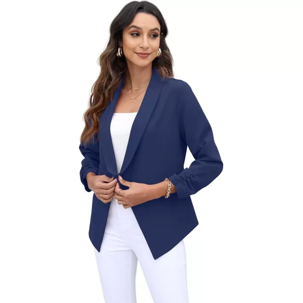 GRECERELLE Women's Blazer Suit Open Front Cardigan 3/4 Sleeve Fitted Jacket Casual Office Cropped Blazer