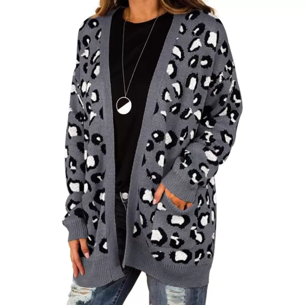 GRECERELLE Women's Long Sleeve Loose Knit Cable Open Front Button Down Cardigan Sweater Outerwear Coat with Pockets