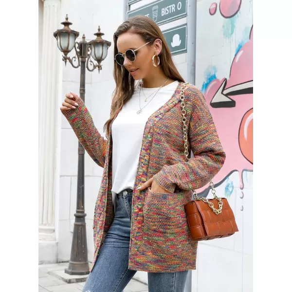GRECERELLE Women's Loose Open Front Long Sleeve Chunky Knit Cable Cardigans Sweater with Pockets