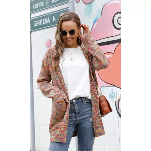 GRECERELLE Women's Loose Open Front Long Sleeve Chunky Knit Cable Cardigans Sweater with Pockets