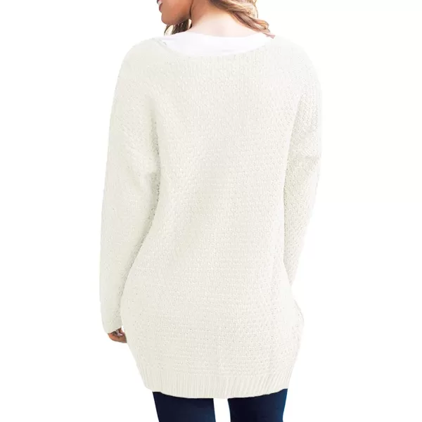 GRECERELLE Women's Loose Open Front Long Sleeve Chunky Knit Cable Cardigans Sweater with Pockets