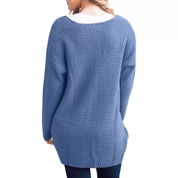 GRECERELLE Women's Loose Open Front Long Sleeve Chunky Knit Cable Cardigans Sweater with Pockets