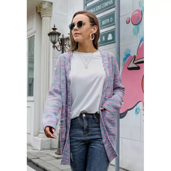 GRECERELLE Women's Loose Open Front Long Sleeve Chunky Knit Cable Cardigans Sweater with Pockets