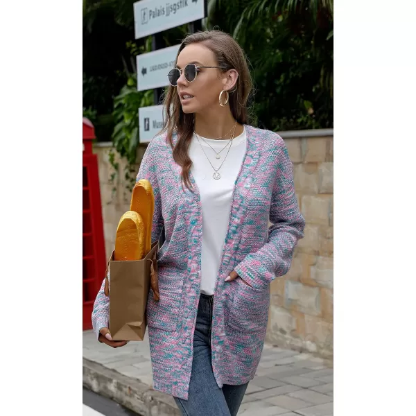 GRECERELLE Women's Loose Open Front Long Sleeve Chunky Knit Cable Cardigans Sweater with Pockets