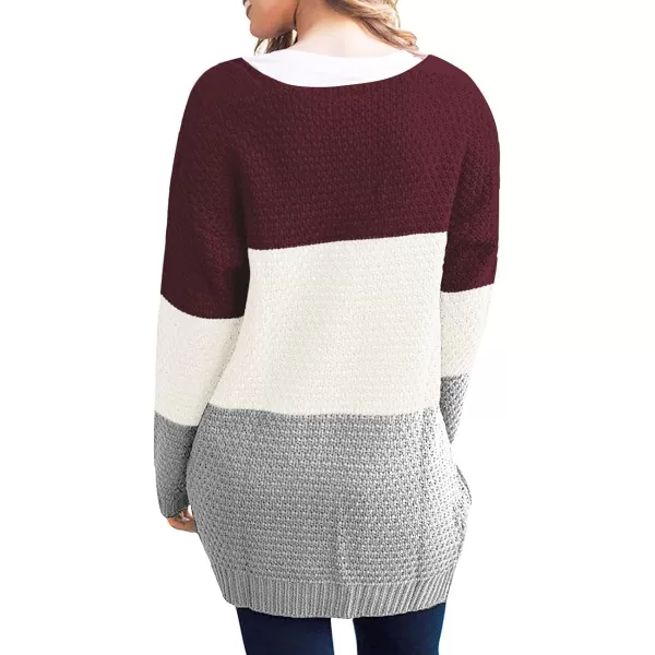 GRECERELLE Women's Loose Open Front Long Sleeve Chunky Knit Cable Cardigans Sweater with Pockets