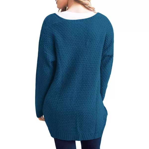 GRECERELLE Women's Loose Open Front Long Sleeve Chunky Knit Cable Cardigans Sweater with Pockets