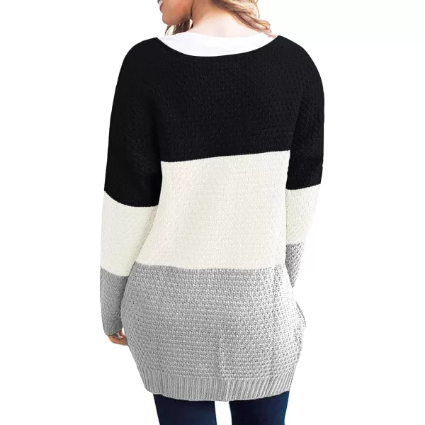 GRECERELLE Women's Loose Open Front Long Sleeve Chunky Knit Cable Cardigans Sweater with Pockets