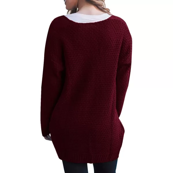 GRECERELLE Women's Loose Open Front Long Sleeve Chunky Knit Cable Cardigans Sweater with Pockets