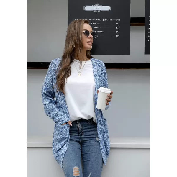 GRECERELLE Women's Loose Open Front Long Sleeve Chunky Knit Cable Cardigans Sweater with Pockets