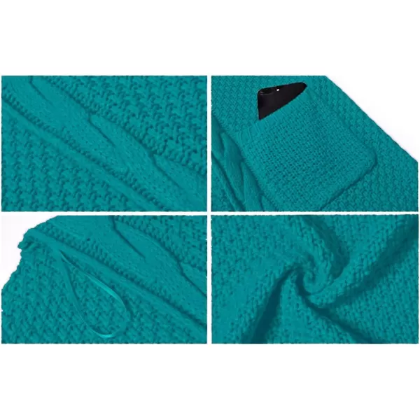 GRECERELLE Women's Loose Open Front Long Sleeve Chunky Knit Cable Cardigans Sweater with Pockets