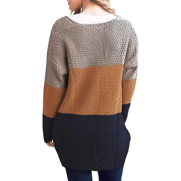 GRECERELLE Women's Loose Open Front Long Sleeve Chunky Knit Cable Cardigans Sweater with Pockets