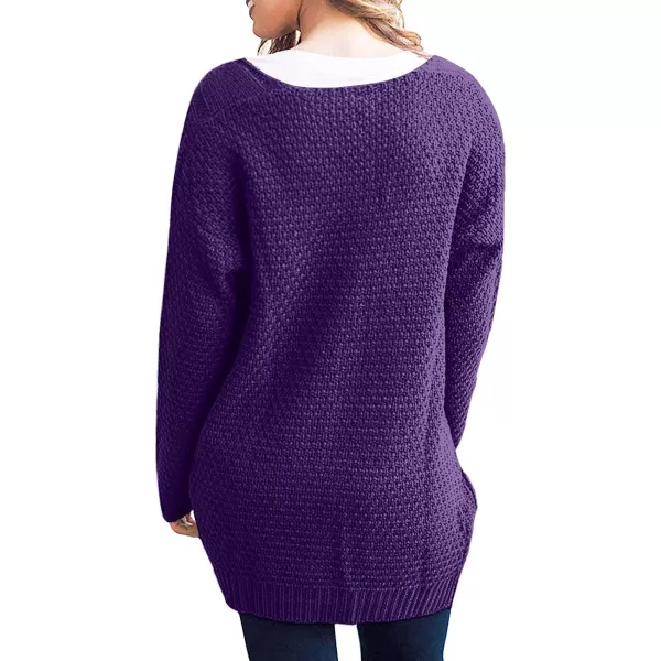 GRECERELLE Women's Loose Open Front Long Sleeve Chunky Knit Cable Cardigans Sweater with Pockets