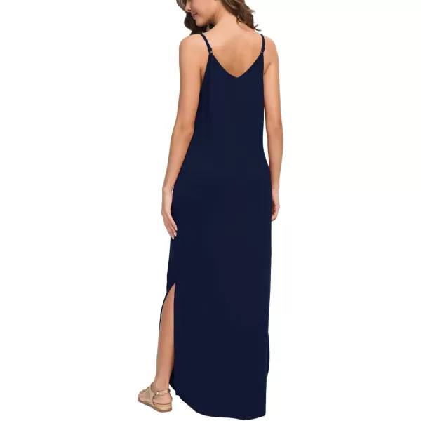 GRECERELLE Women's Summer Casual Loose Dress Beach Cover Up Long Cami Maxi Dresses with Pocket